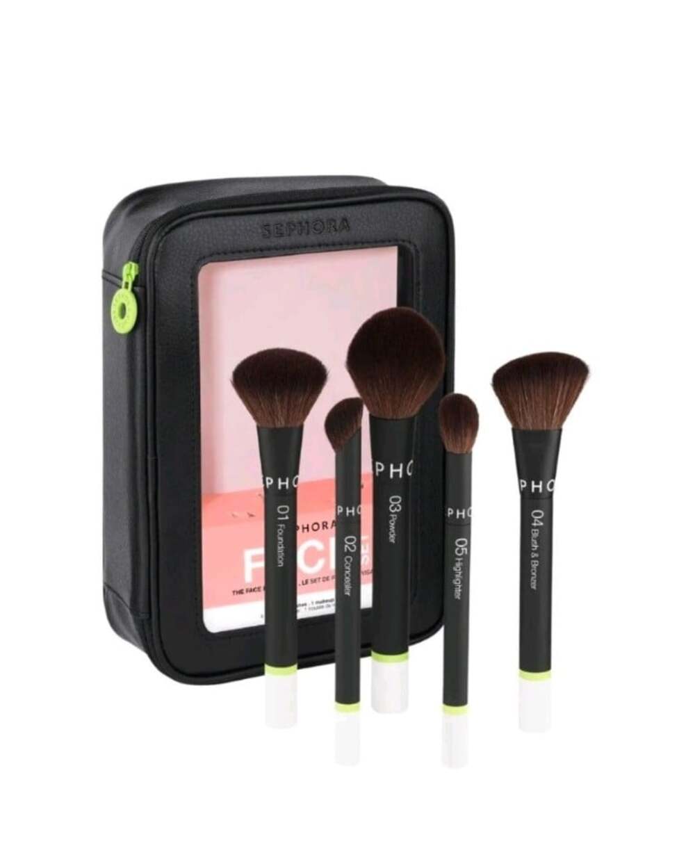 B$44 MSRP - SEPHORA Makeup brush set in a bag
The Face Brush Set